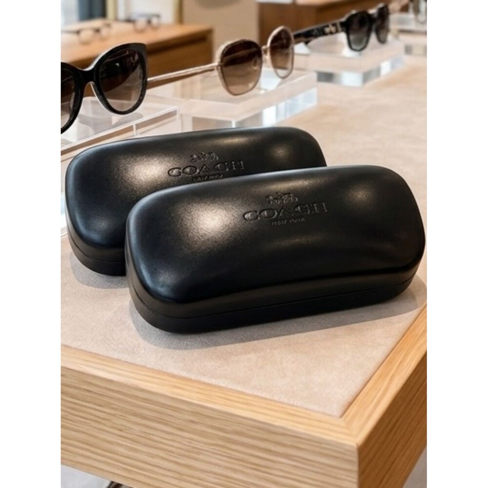 COACH Sunglasses Case Lot of 2 Black Hard Shell Eyeglasses Glasses Protector